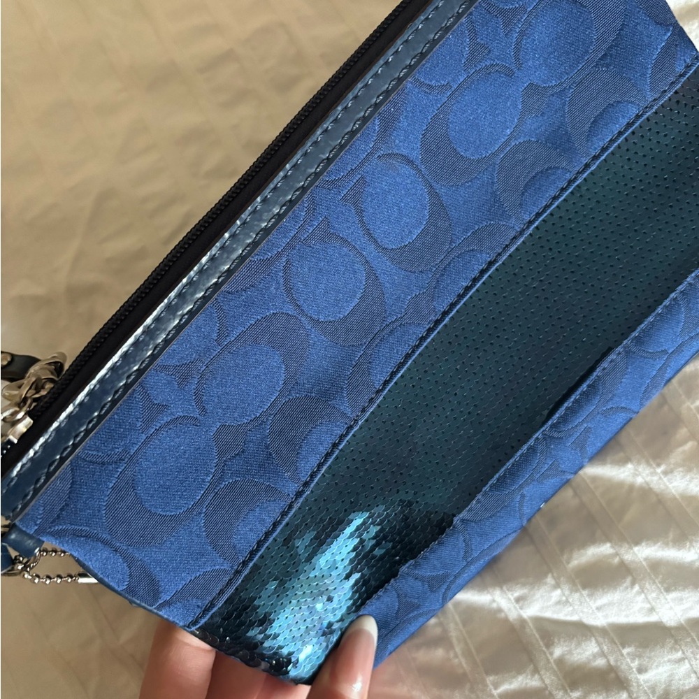 Blue Sequin Coach Women's Wrist Bag